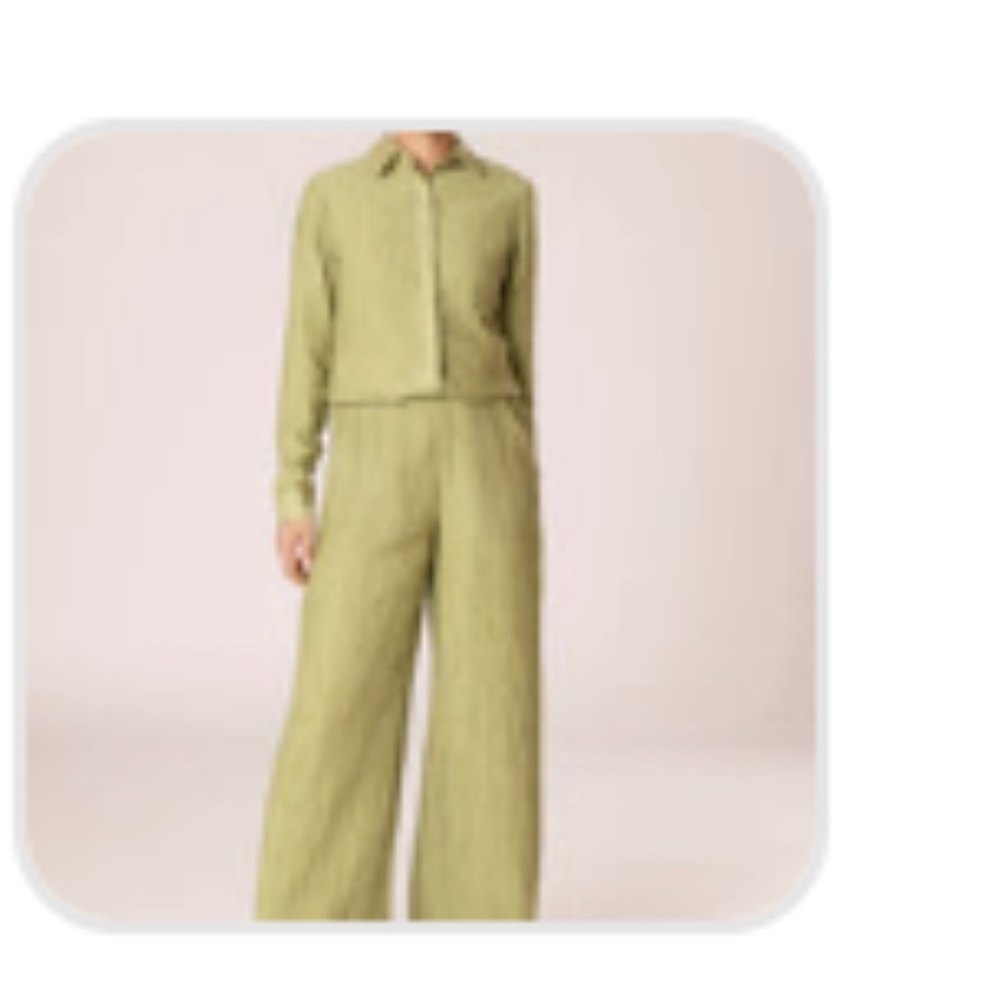 Veiled Collection Wide Leg High Waisted Pants Cypress Green NWT